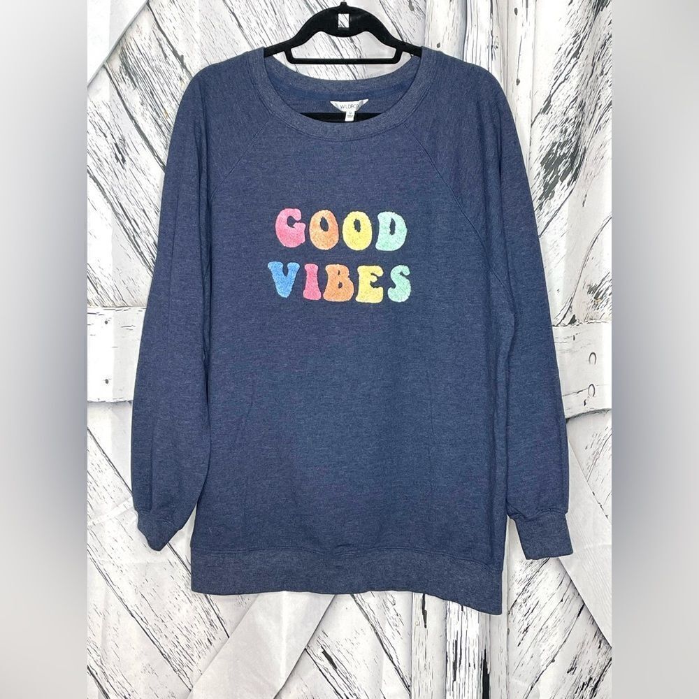 Wildfox Good Vibes Sweatshirt Blue M